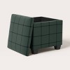 Windowpane Plaid Pattern Storage Ottoman Green/Black - Woolrich x Target - 3 of 4