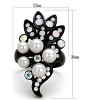 Slickblue Women’s Fashion Ring in IP Black Stainless Steel, Light Rose Pearl Stone, Single-Tone Band, Sizes 5-10 - 2 of 4