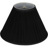 Springcrest Black Mushroom Pleated Large Empire Lamp Shade 7" Top x 17" Bottom x 11" High x 11.5" Slant (Spider) Replacement with Harp and Finial - 4 of 4
