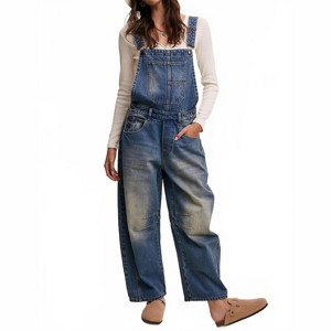 Women's Urban Denim Barrel Overalls - Listicle - 1 of 4