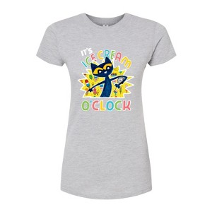 Women's - Pete the Cat - Icecream Oclock Fitted Graphic T-Shirt - 1 of 3