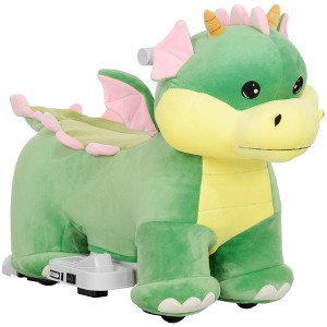 Qaba 6V Battery Powered Kids Electric Ride on Animal Toy with Music Forward, Foot Pedal for Girls Boys Aged 18-36 Months - 1 of 4