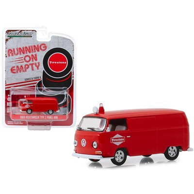 1969 Volkswagen Type 2 Panel Van Red "Firestone Tire Service" "Running on Empty" 1/64 Diecast Model Car by Greenlight