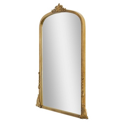 23" x 29.5" Arch Ornate Metal Accent Wall Mirror Antique Gold - Head West