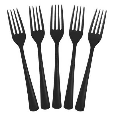 Black Premium Plastic Cutlery Set 24ct