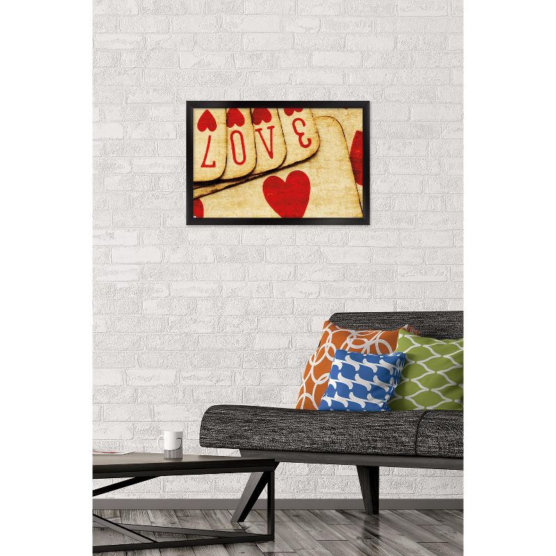 Trends International Tom Quartermaine - Playing Cards with Love Framed Wall Poster Prints, 2 of 7