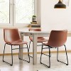 Barstool,Armless Industrial Faux Leather Barstools With Metal Legs And Footrest,Dining Chairs For Home Office Kitchen Island-The Pop Home - 4 of 4