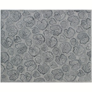HomeRoots 9' X 12' Silver Floral Hand Tufted Non Skid Area Rug - 1 of 4