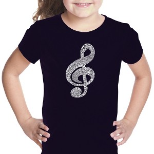 LA Pop Art Girl's Word Art T-shirt - Music Note - 1 of 4