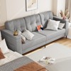 83.5" 3 Seater Sofa Couch with Storage Armrests, Cup Holders, Side Pockets, Teddy Fleece Modern Couch,Comfy Loveseat Sofa with Deep Seats - 2 of 4