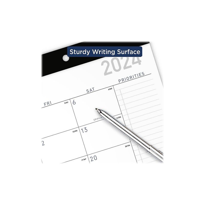 2024 AT-A-GLANCE Contemporary 18" x 11" Monthly Desk Pad Calendar White/Black (SK14X0024), 2 of 8