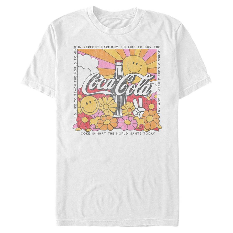 Men's Coca Cola Unity Square Lyrics Logo T-Shirt, 1 of 6