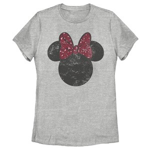 Women's Mickey & Friends Minnie Mouse Logo Distressed T-Shirt - 1 of 4