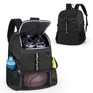 Basketball Bag, Soccer Equipment Bag with Ball & Shoe Compartment for Soccer Ball,black - 1 of 4