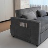 APRILSOUL 3-in-1 Multi-Functional Corduroy Sleeper Couch Pull-Out Bed, Adjustable Backrest and Pillows, Convertible Sofa Bed - 4 of 4