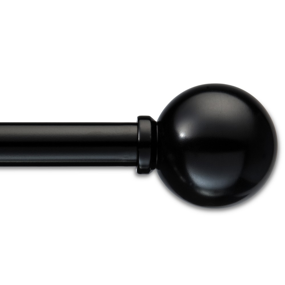 Lot of 2 84"-48" Drapery Cafe Rod Ball Black - Room Essentials™