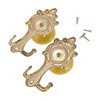 Unique Bargains Curtain Holdbacks Jade-style Hangers Iron PPC Bronze 5.51"x2.56" 1 Pair - 4 of 4