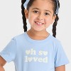 Toddler Girls' Oh So Loved Graphic T-Shirt - - Cat & Jack™ Light Blue - 2 of 4