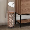 VYNXARIA Freestanding Toilet Paper Holder with Storage,Handmade Woven Toilet Paper Roll Holder Stand,Rattan Sturdy Bathroom Decor Farmhouse,Coffee - 2 of 4