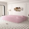 APRILSOUL Modern Floor Sofa with 2 Pillows, Convertible Teddy Fabric Foam-Filled Sleeper Sofa Bed, Full Size Folding Mattress - 4 of 4
