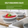 with Over-Sink Water Draining Base for Pasta Fruits and Vegetables, White (3 Sizes, 3QT, 4QT and 5 Quart) - 2 of 4