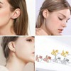 Earrings for Women, Hypoallergenic Sterling Silver Studs, Heart/Triangle/Cross/Butterfly Knot, Silver/Gold/Rose - 3 of 4