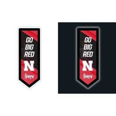 Evergreen Ultra-Thin Glazelight LED Wall Decor, Pennant, University of Nebraska- 9 x 23 Inches Made In USA