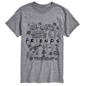 Men's - Friends - Sketchy Icon Collage Short Sleeve Graphic T