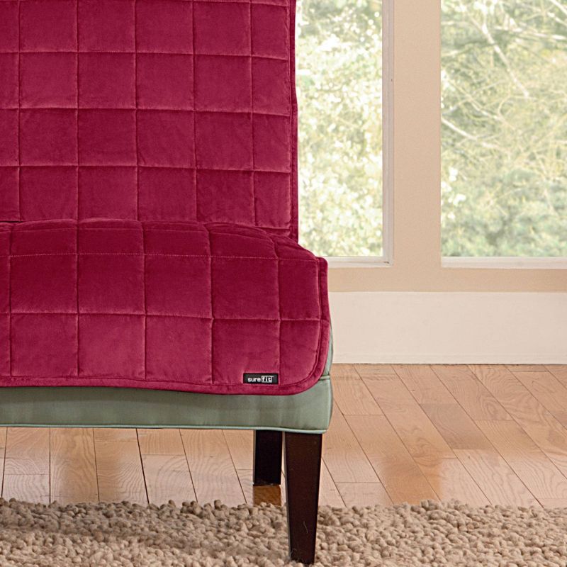 Antimicrobial Quilted Armless Chair Furniture Protector - Sure Fit, 4 of 5