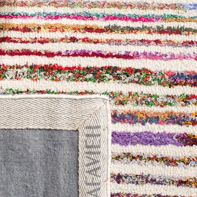 Ivory and Multicolor Hand-Tufted Wool Area Rug 2' x 3'