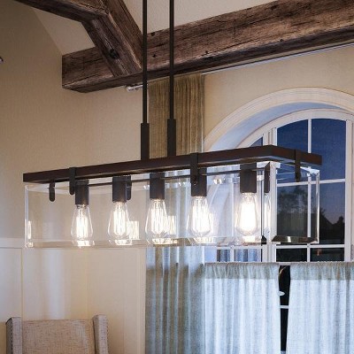 Urban Ambiance Luxury Modern Farmhouse Modern Chandelier,  15-3/4"H x 36-3/4"W,  Olde Bronze Finish, UHP2440