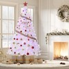 Prelit Rose Gold Tinsel Christmas Tree with Warm White Led Lights & Sturdy Stand, Sparkle Xmas Decorations for Homes Offices - 2 of 4