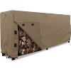 KHOMO GEAR 8-Foot Log Rack Cover – Heavy Duty Waterproof Firewood Storage Protector – Brown – Fits 8ft Log Racks, Durable Outdoor Cover for Firewood - 2 of 4