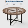 Coolmee 47 inch Round Dining Table, Industrial Dinner Table for 4 to 6, Wooden Kitchen Table with Sturdy Metal Frame (No Chairs) - 3 of 4
