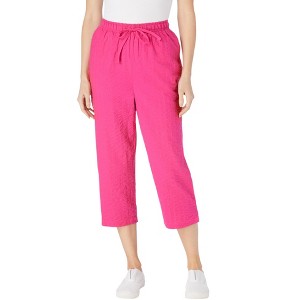 Woman Within Plus Size Seersucker Capri Pant - 1 of 4
