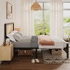 Boho Rattan Bed Frame with Headboard and Footboard, Black Metal Platform Bed - 2 of 4