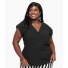 Unique Vintage Women's Plus Twill Sleeveless Blouse Black 1X/16 - 3 of 3