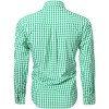 Men's Checkered Button Down Shirt Lapel Collar Long Sleeve Slim Fit Top - 2 of 3