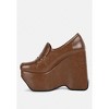 GILLIAM Tan High Platform Wedge Loafers - 4 of 4
