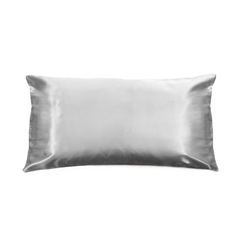 Morning Glamour King Satin Solid Pillowcase Silver, 1 of 6