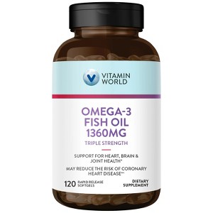 Vitamin World - Triple Strength Omega-3 Fish Oil 1360 mg. - 129ct - 1 of 3