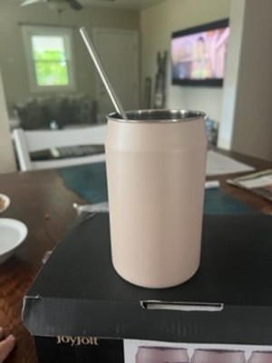 Joyjolt Stainless Steel Can Drinking Tumblers With Straws & Brush