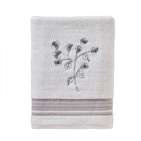 SKL Home Sea Drift Bath Towel, White, Cotton