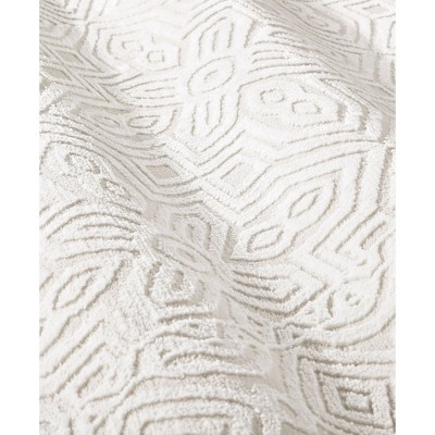 Ivory Greige Synthetic Reversible Rectangular Area Rug 6'6" x 9'6"