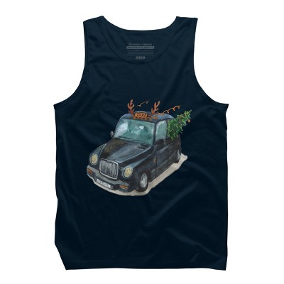 Men's Design By Humans Christmas Cab By ValerieShephard Tank Top
