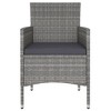 vidaXL 5 Piece Patio Bistro Set - Poly Rattan and Tempered Glass - Gray Outdoor Dining Furniture - 4 of 4