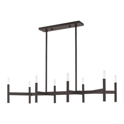 Copenhagen Bronze 8-Light Industrial Linear Chandelier