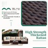 UPHA 7-Piece Brown Rattan Patio Sofa Conversation Set with Cushions - 4 of 4