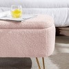 39" Modern Upholstered Storage Bench with Gold Legs, Faux Fur Entryway or Bedroom Ottoman-3irtyhousy - 3 of 4
