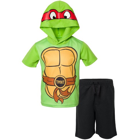 Teenage Mutant Ninja Turtles Raphael Little Boys Athletic Graphic T-Shirt  Mesh Shorts Black / green 7-8